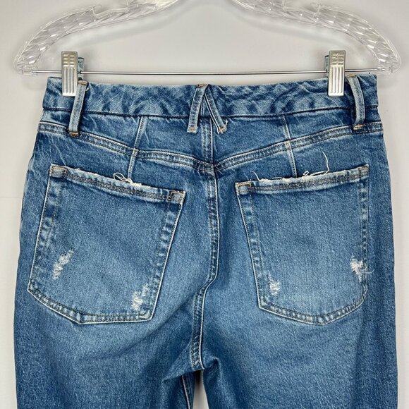 Good American Womens Good Curves Straight Button Fly Jeans Split Hem size 4 27 - Picture 8 of 13